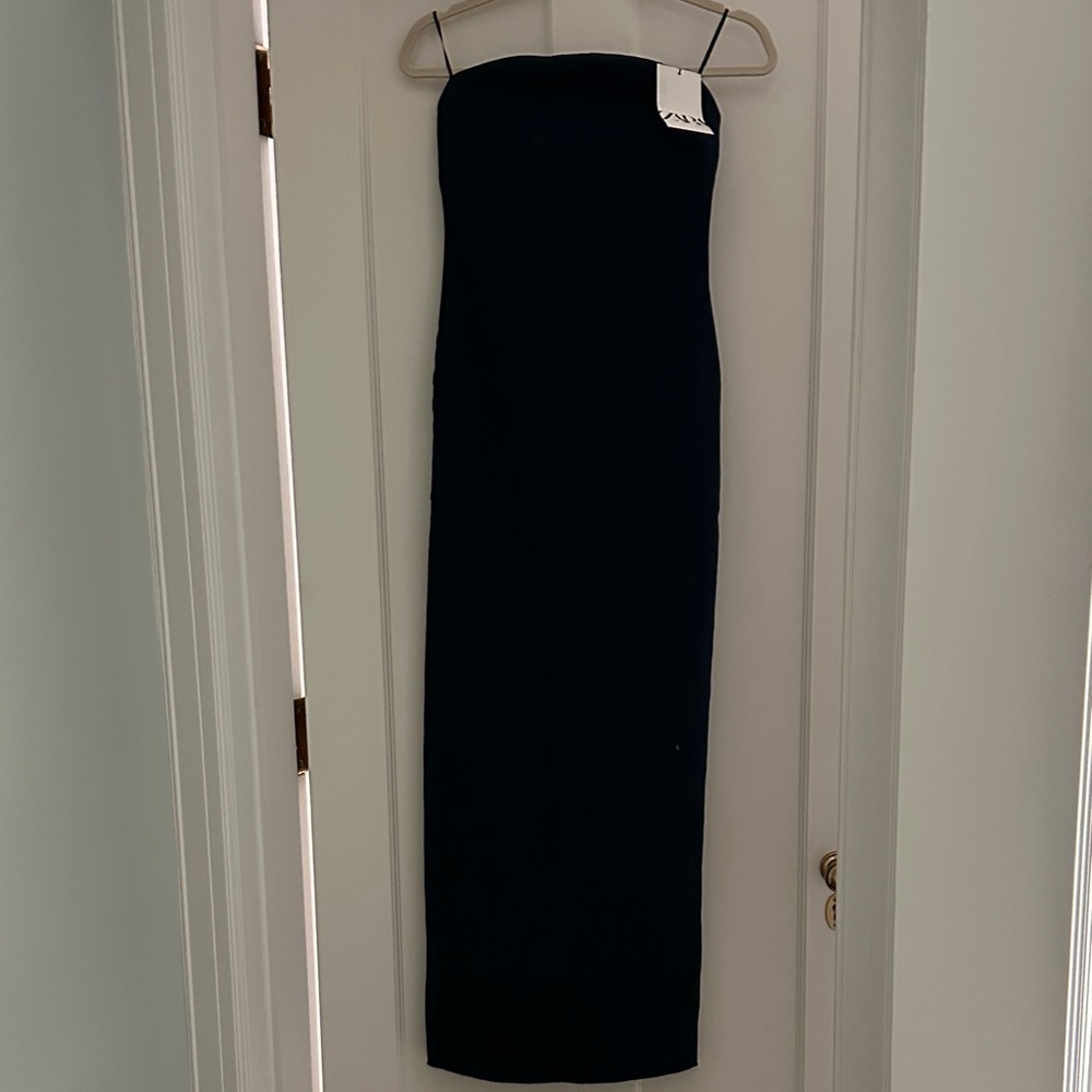 Zara Elegant Denim Strapless Dress